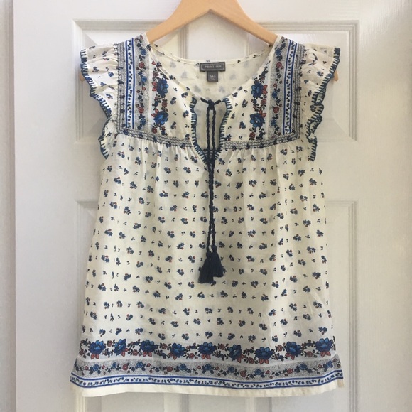 J. Crew Tops - J Crew Flutter Sleeve Peasant Top